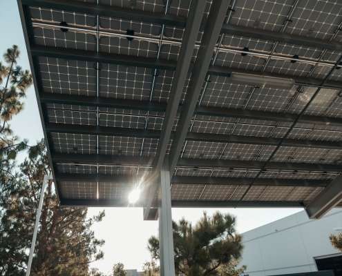 Low-Angle Shot of a Solar Panel